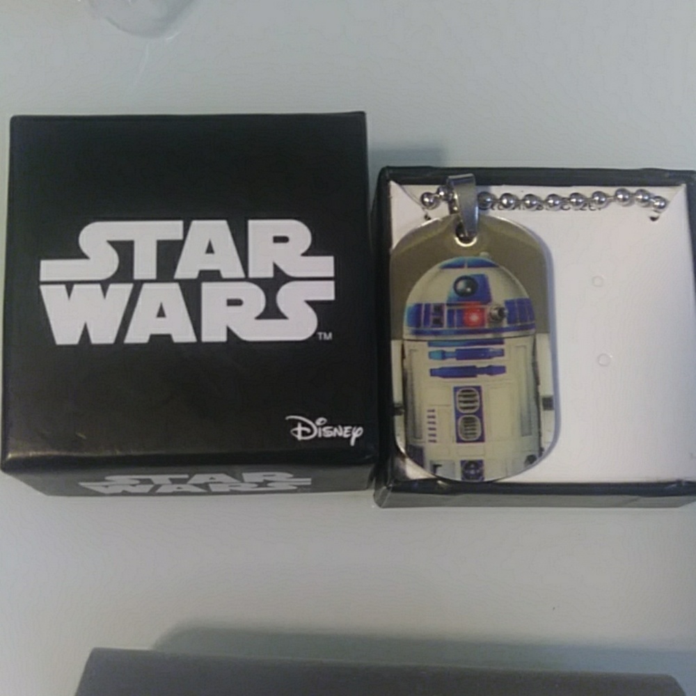 R2D2 Star Wars stainless steel pendant 16 chain